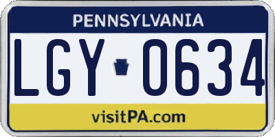 PA license plate LGY0634