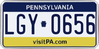 PA license plate LGY0656