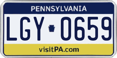 PA license plate LGY0659