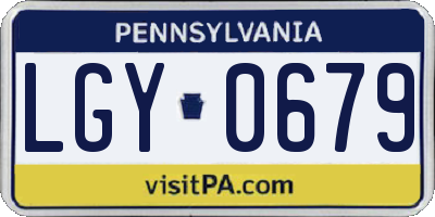 PA license plate LGY0679
