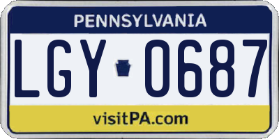 PA license plate LGY0687