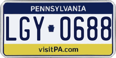 PA license plate LGY0688