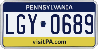 PA license plate LGY0689