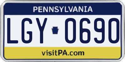 PA license plate LGY0690