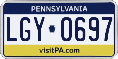 PA license plate LGY0697