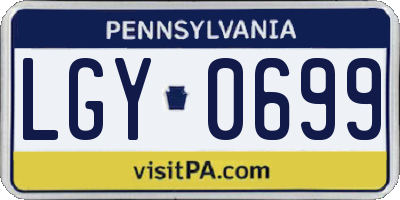 PA license plate LGY0699