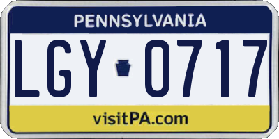 PA license plate LGY0717