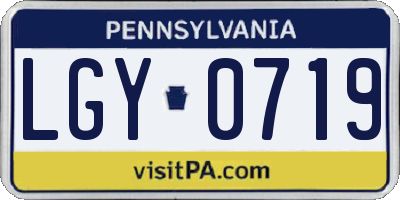 PA license plate LGY0719