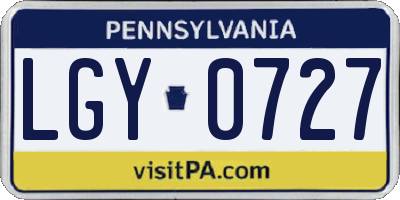 PA license plate LGY0727