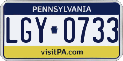 PA license plate LGY0733