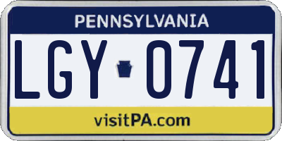 PA license plate LGY0741