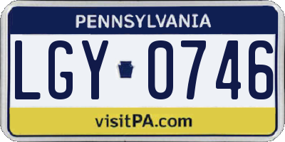 PA license plate LGY0746