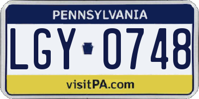 PA license plate LGY0748