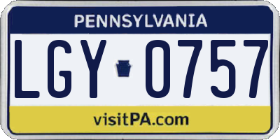 PA license plate LGY0757