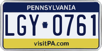 PA license plate LGY0761
