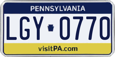 PA license plate LGY0770