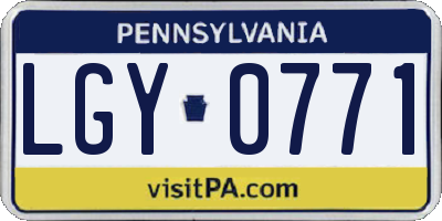 PA license plate LGY0771
