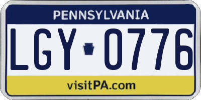 PA license plate LGY0776