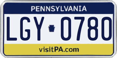 PA license plate LGY0780
