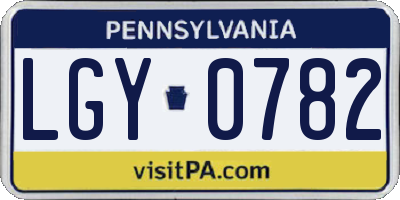 PA license plate LGY0782