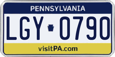 PA license plate LGY0790