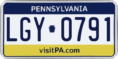 PA license plate LGY0791