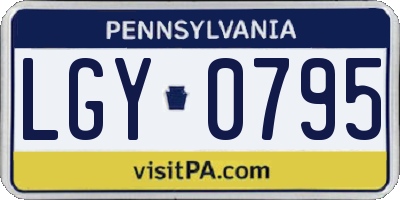 PA license plate LGY0795