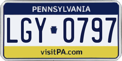 PA license plate LGY0797