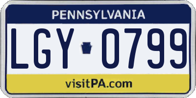 PA license plate LGY0799