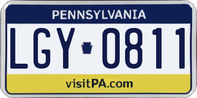 PA license plate LGY0811