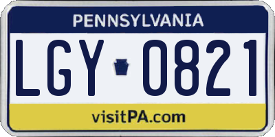 PA license plate LGY0821