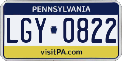 PA license plate LGY0822