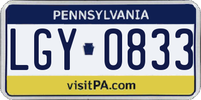 PA license plate LGY0833
