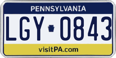 PA license plate LGY0843