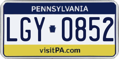 PA license plate LGY0852