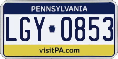 PA license plate LGY0853