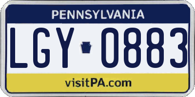 PA license plate LGY0883