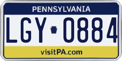 PA license plate LGY0884