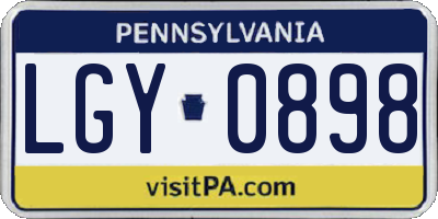 PA license plate LGY0898