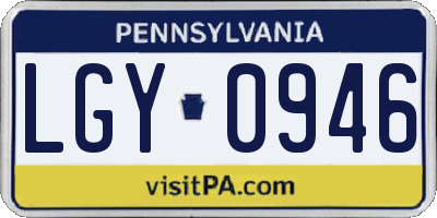 PA license plate LGY0946