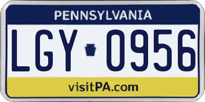 PA license plate LGY0956