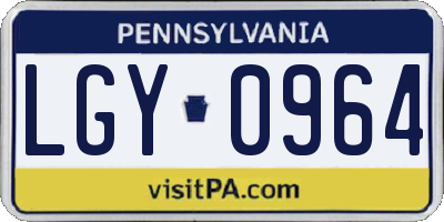 PA license plate LGY0964