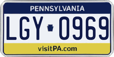 PA license plate LGY0969