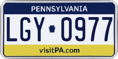 PA license plate LGY0977