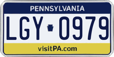 PA license plate LGY0979