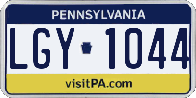 PA license plate LGY1044