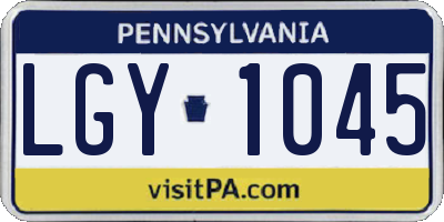 PA license plate LGY1045