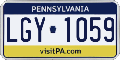 PA license plate LGY1059