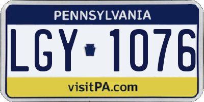 PA license plate LGY1076