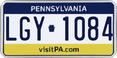 PA license plate LGY1084